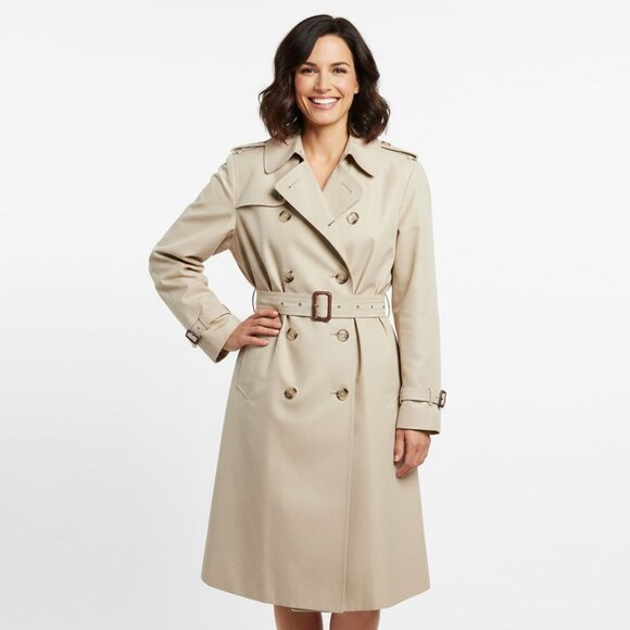 Vintage London Fog Trench Coat Beige Tan Water Repellent Jacket Removable Liner - Picture 15 of 16